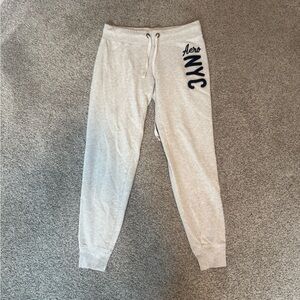 Aeropostale Light Gray Kids Joggers with Navy Print